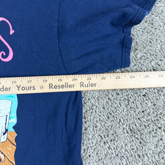 Simply Southern Shirt Womens Large Blue Decks Docks Flip Flops Dog Turtle READ - Picture 6 of 12